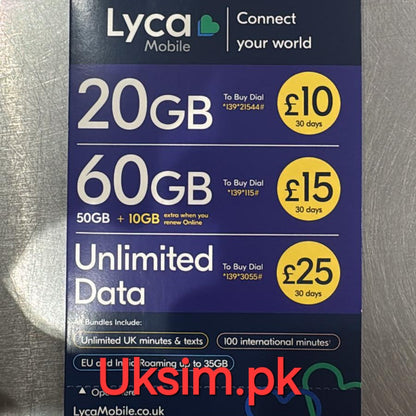 Lebara | Lyca | EE | Vodafone Sim Card Only For TikTok Live